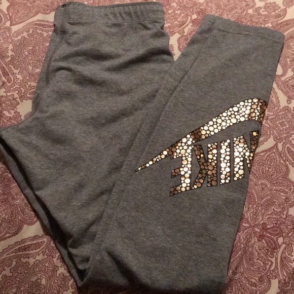 Nike Pants - Nike leggings gold foil